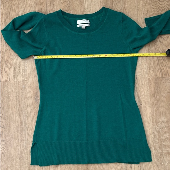 Kenar Emerald Green Crew Neck Marino Wool Sweater Size Medium - Picture 5 of 6